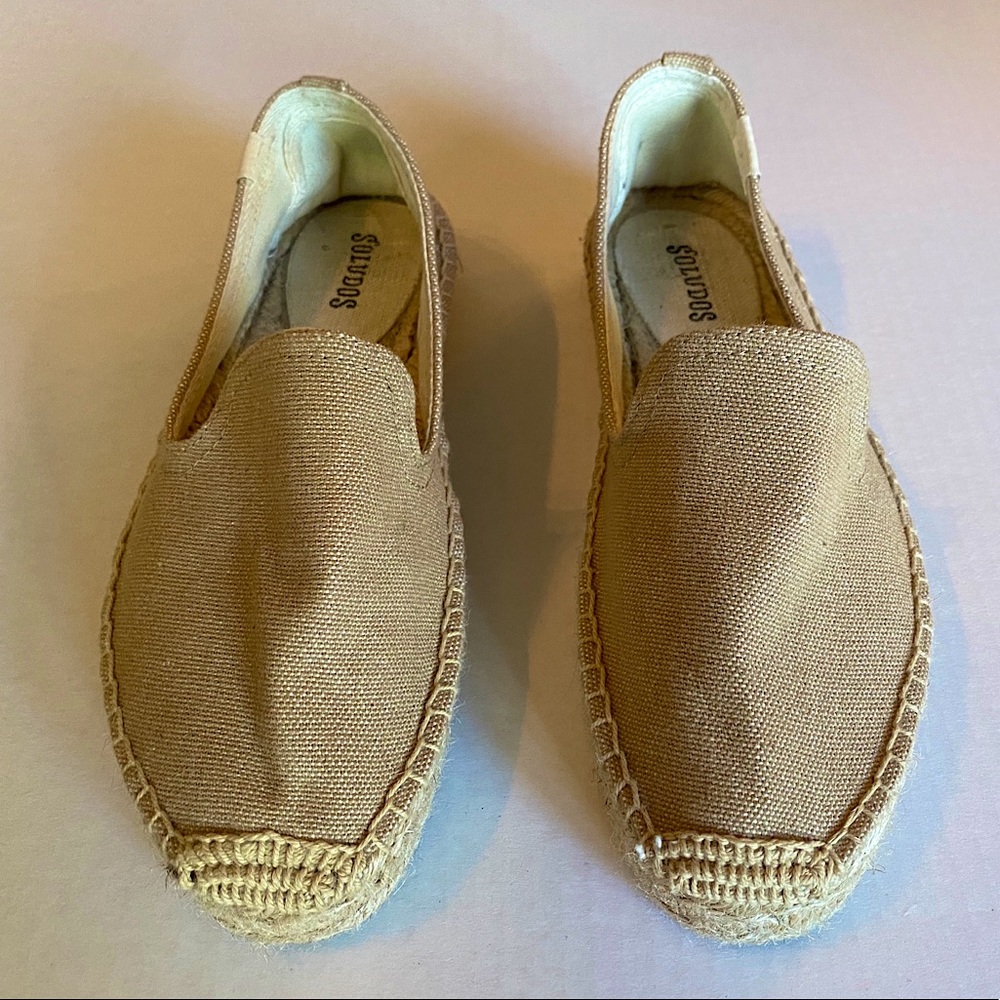 SOLUDOS Canvas Tan Platform Espadrilles